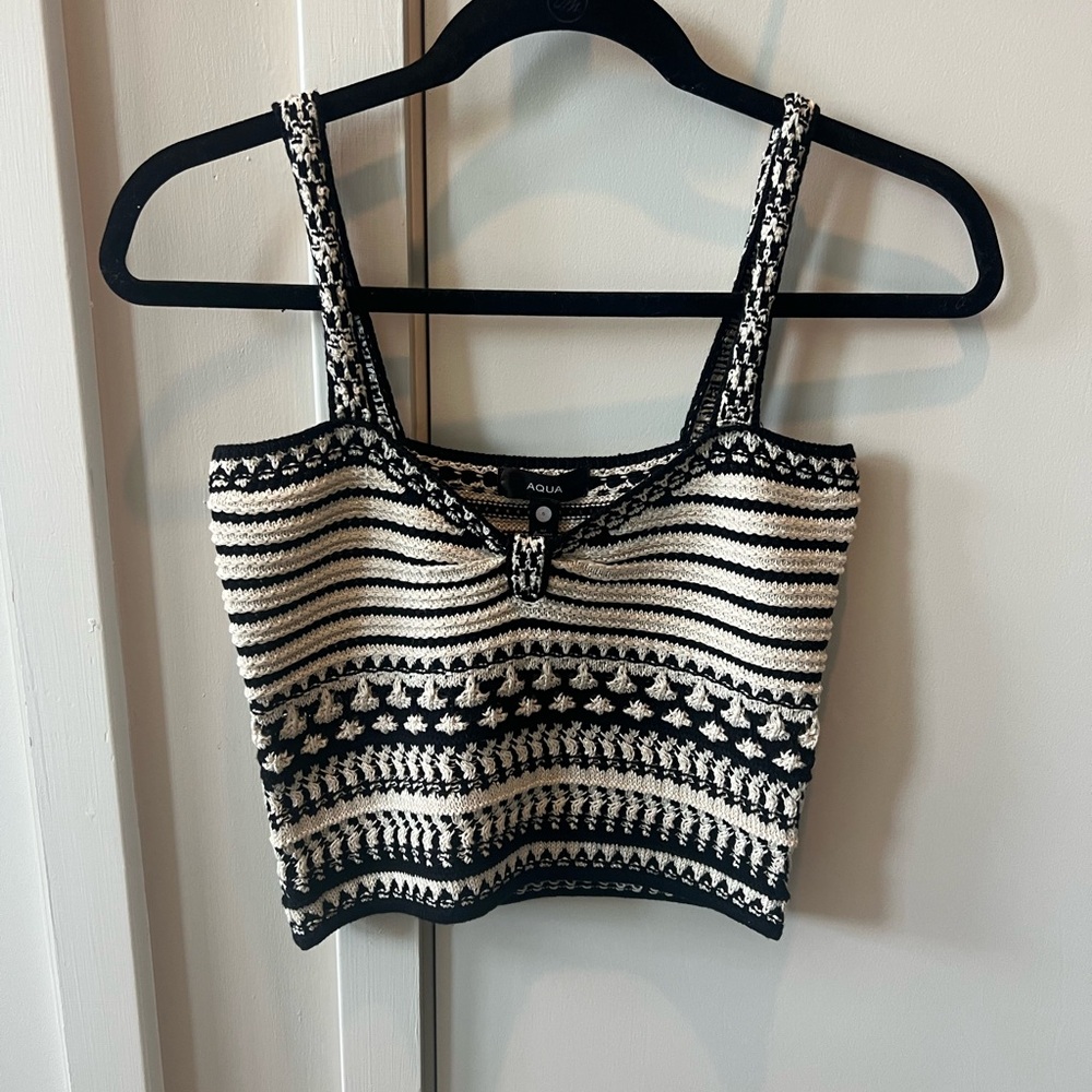 Aqua Black and White Fitted Skirt Set - Picture 4 of 6